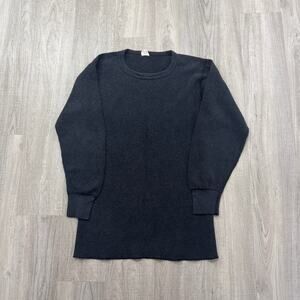 Vintage Corner Stone Thermal Shirt Men's Extra Large XL Black Waffle Knit 90s